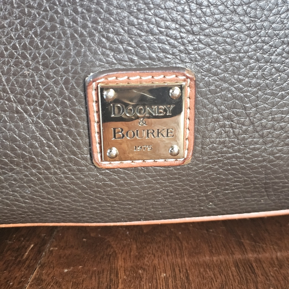 Dooney & Bourke Brown Pebble Leather Hobo Shoulder Bag - Picture 3 of 14